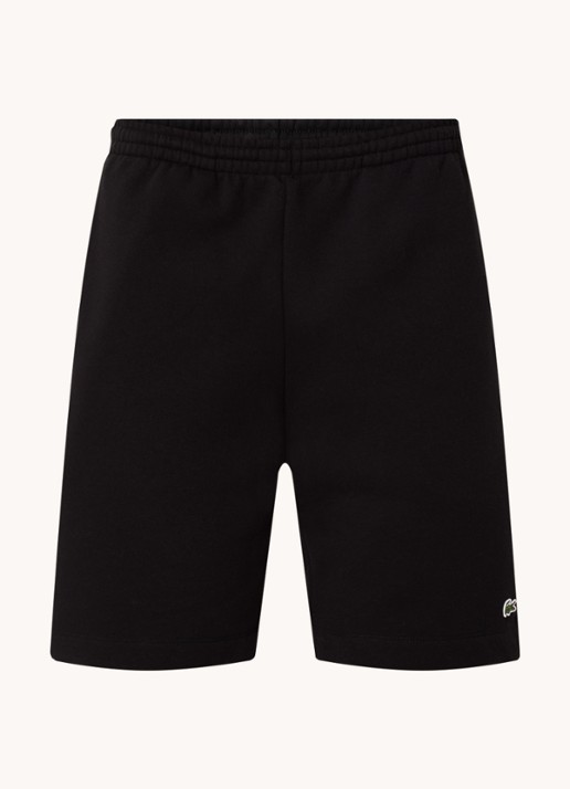 Lacoste Straight fit korte joggingbroek met steekzakken - voorkant 3 zwart