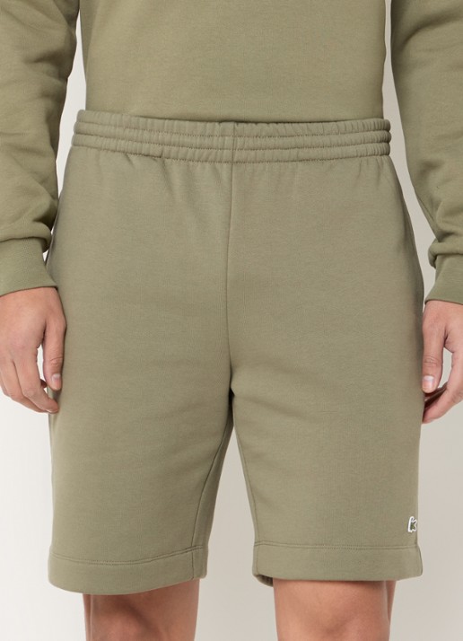Lacoste Straight fit korte joggingbroek met steekzakken - detail olijfgroen