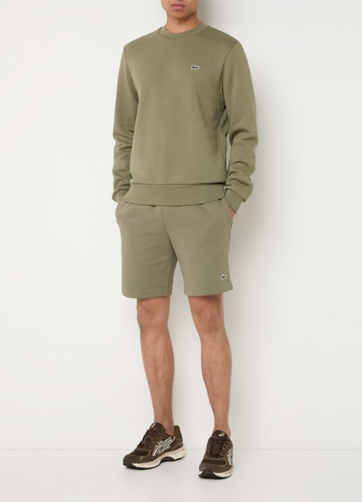 Lacoste Straight fit korte joggingbroek met steekzakken - voorkant 3 olijfgroen