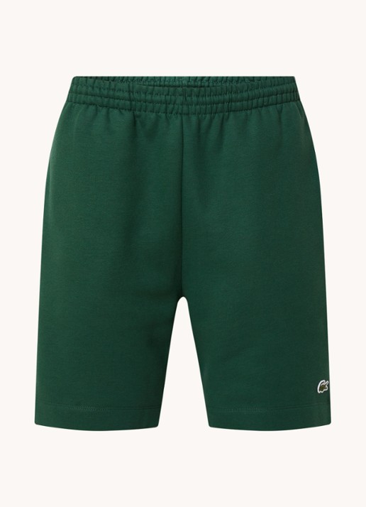 Lacoste Straight fit korte joggingbroek met steekzakken - voorkant donkergroen