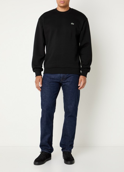 Lacoste Sweater met logo en ronde hals - voorkant 4 zwart