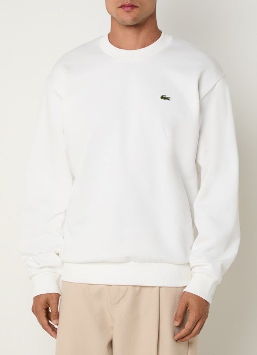 Lacoste Sweater met logo en ronde hals - detail 4 wit