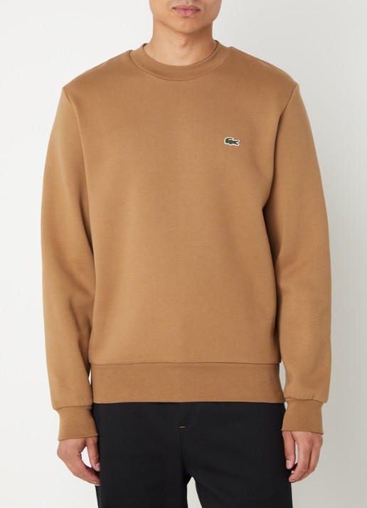 Lacoste Sweater met logoborduring - detail camel