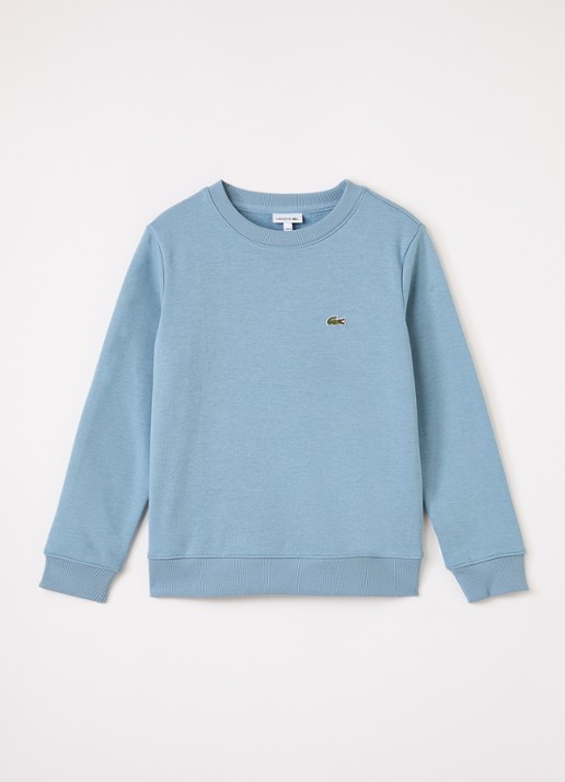 Lacoste Sweater met logoborduring - voorkant 2 lichtblauw