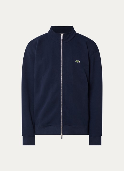 Lacoste Sweatvest met logo - voorkant donkerblauw