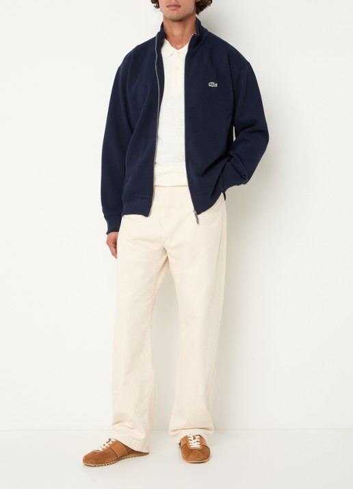 Lacoste Sweatvest met logo - voorkant 2 donkerblauw