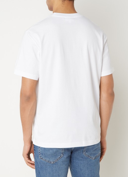 Lacoste T-shirt met logoborduring  - achterkant 4 wit