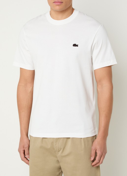 Lacoste T-shirt met logoborduring  - achterkant 4 blauw