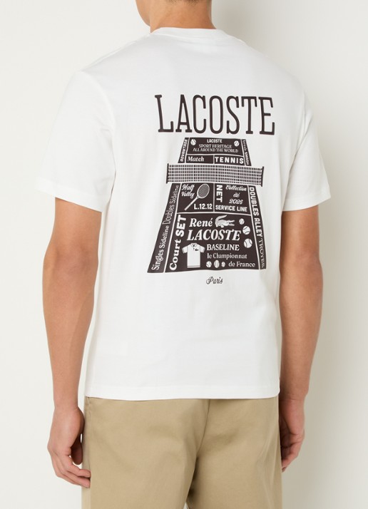 Lacoste T-shirt met logoborduring  - detail 3 blauw
