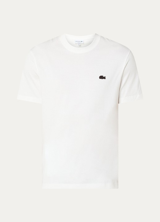 Lacoste T-shirt met logoborduring  - voorkant blauw