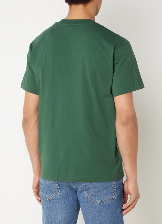 Lacoste T-shirt met logoborduring  - achterkant donkergroen