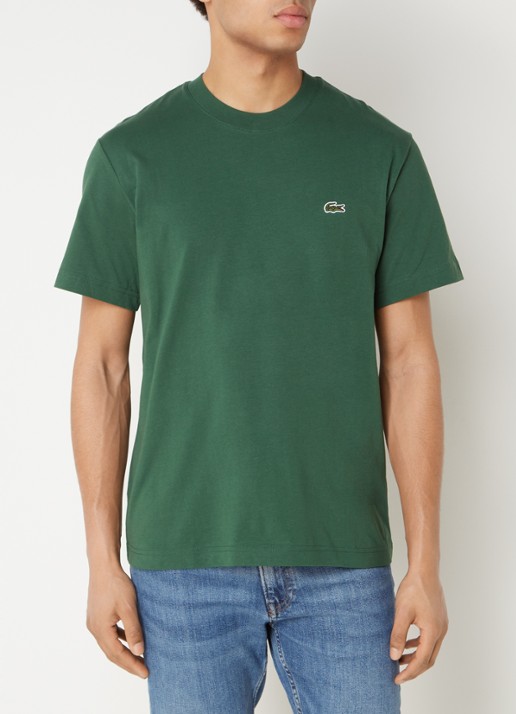 Lacoste T-shirt met logoborduring  - detail 2 donkergroen