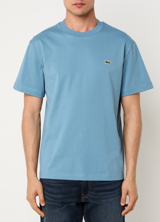 Lacoste T-shirt met logoborduring  - detail 3 petrol