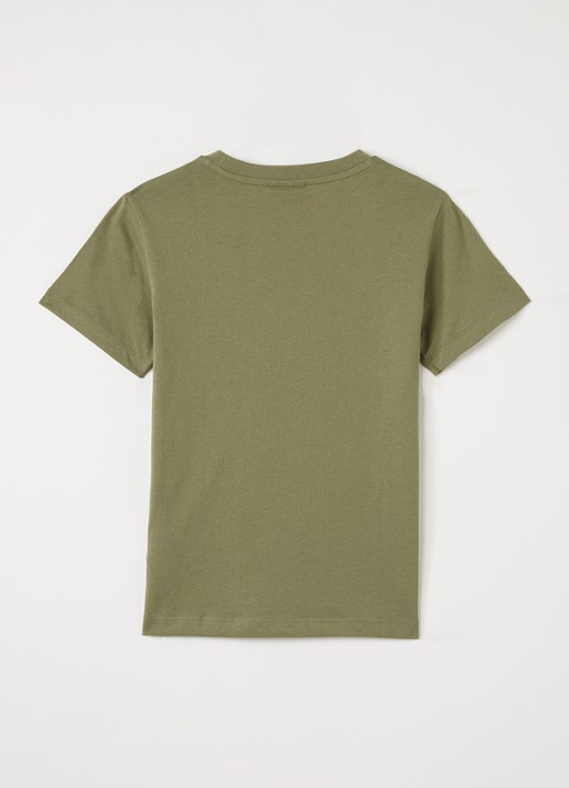 Lacoste T-shirt met logoborduring - voorkant 2 olijfgroen