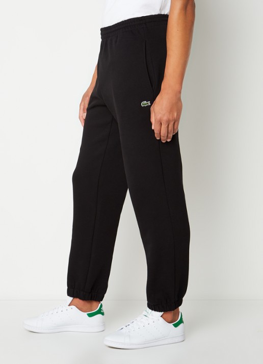 Lacoste Tapered fit joggingbroek met logoborduring - detail 2 zwart