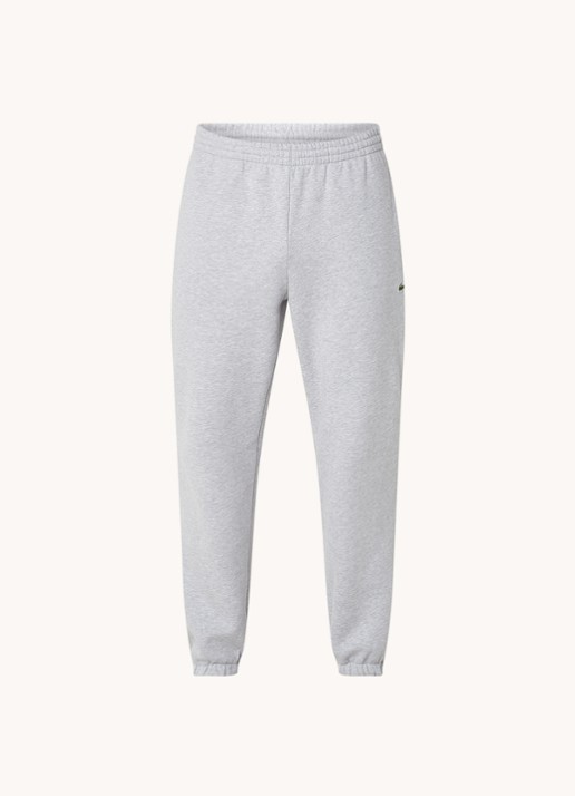 Lacoste Tapered fit joggingbroek met logoborduring - voorkant 4 grijsmele