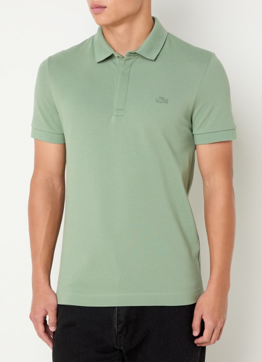 Lacoste Tone-On-Tone regular fit polo van piqué katoen - detail 2 groen