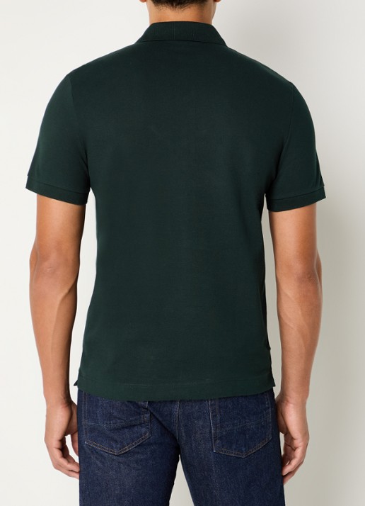 Lacoste Tone-On-Tone regular fit polo van piqué katoen - achterkant 3 donkergroen