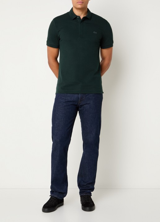 Lacoste Tone-On-Tone regular fit polo van piqué katoen - voorkant 2 donkergroen