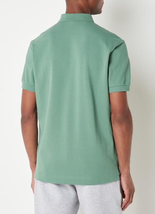 Lacoste Tone-On-Tone regular fit polo van piqué katoen - achterkant olijfgroen