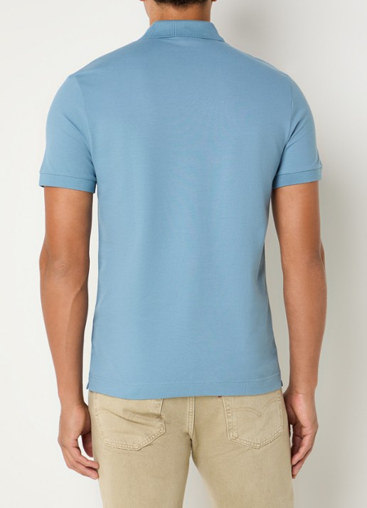 Lacoste Tone-On-Tone regular fit polo van piqué katoen - achterkant 4 blauw
