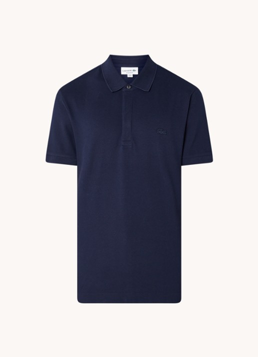 Lacoste Tone-On-Tone regular fit polo van piqué katoen - voorkant 3 donkerblauw