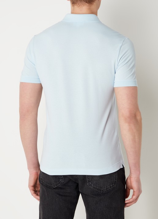 Lacoste Tone-On-Tone regular fit polo van piqué katoen - achterkant lichtblauw