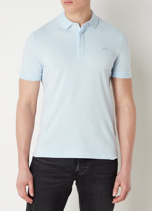 Lacoste Tone-On-Tone regular fit polo van piqué katoen - detail 2 lichtblauw