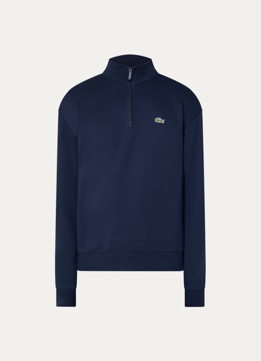Lacoste Trui met halve rits - voorkant 3 donkerblauw