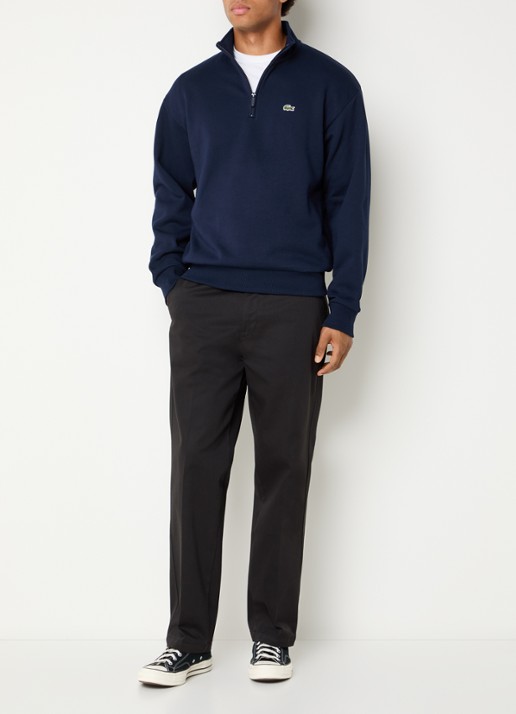 Lacoste Trui met halve rits - voorkant 4 donkerblauw
