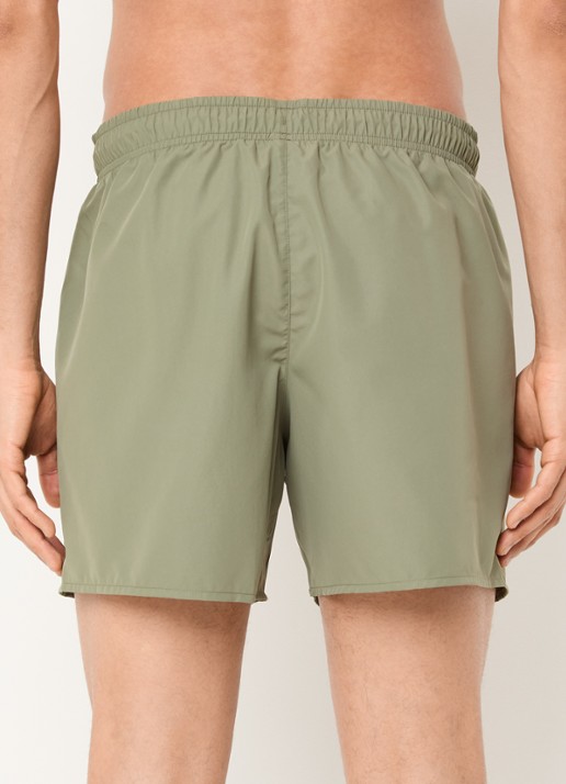 Lacoste Uni zwemshorts met logo en steekzakken - achterkant khaki