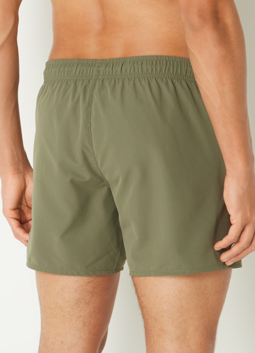 Lacoste Uni zwemshorts met logo en steekzakken - achterkant olijfgroen