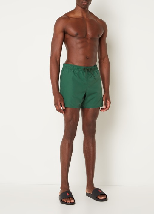 Lacoste Uni zwemshorts met logo en steekzakken - voorkant 3 groen