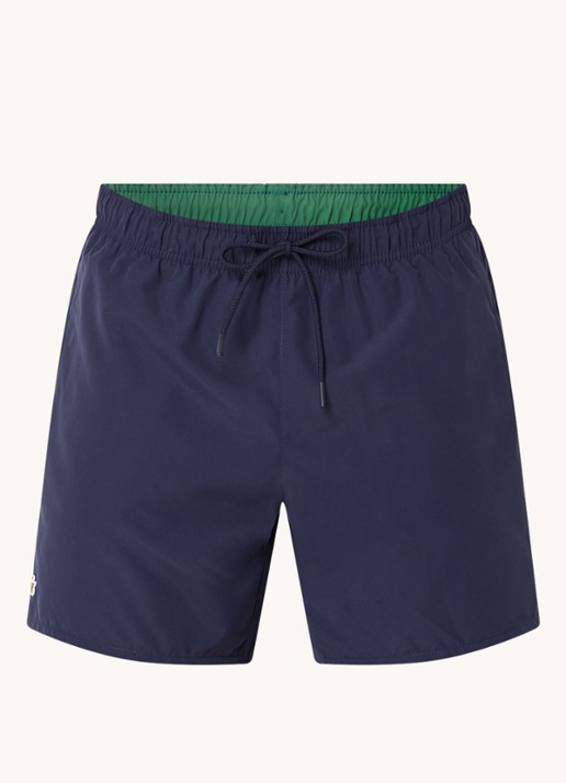 Lacoste Uni zwemshorts met logo en steekzakken - voorkant royalblauw
