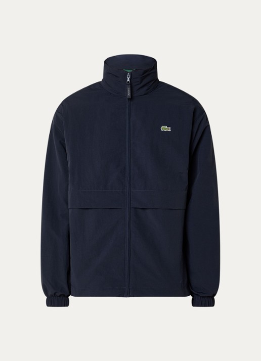 Lacoste Windjack met logo en ritszakken - voorkant 2 donkerblauw