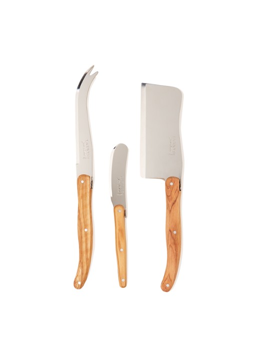 Laguiole Jean Dubost Kaasmes olijfhout set van 3