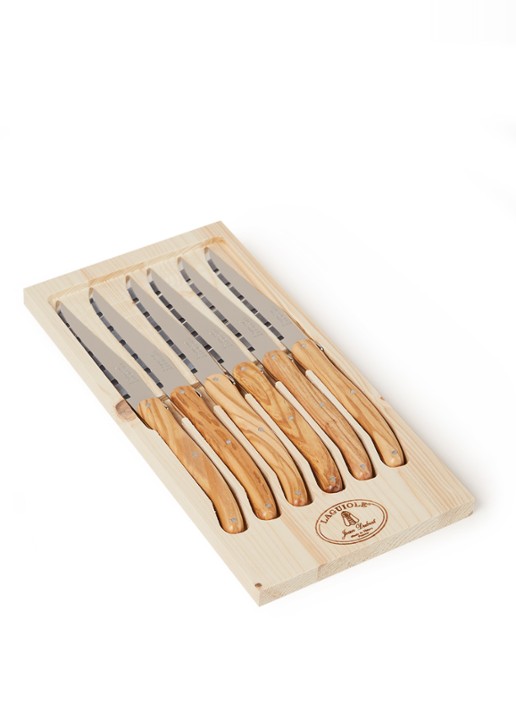Laguiole Jean Dubost Steakmes olijfhout set van 6