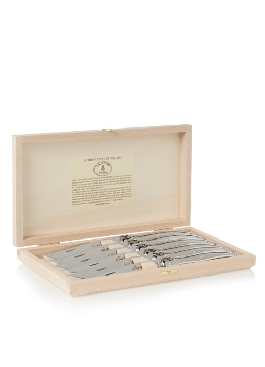 Laguiole Jean Dubost Steakmes set van 6 - detail zilver