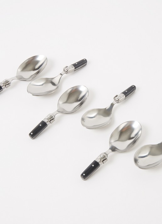 Laguiole Style de Vie Premium Line amuselepel set van 6 - voorkant 2 zilver