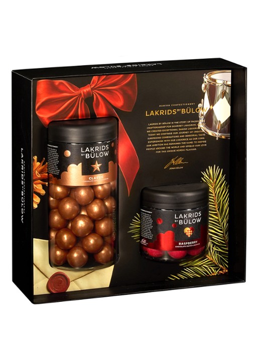 Lakrids by Bülow Classic & Raspberry drop met chocolade in geschenkverpakking 385 gram