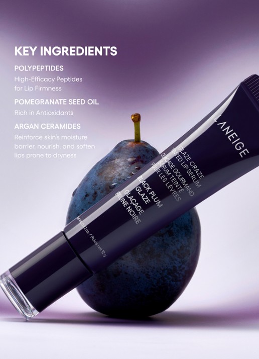 Laneige Glaze Craze Tinted Lip Serum - lipbalsem - detail 7 black plum glaze