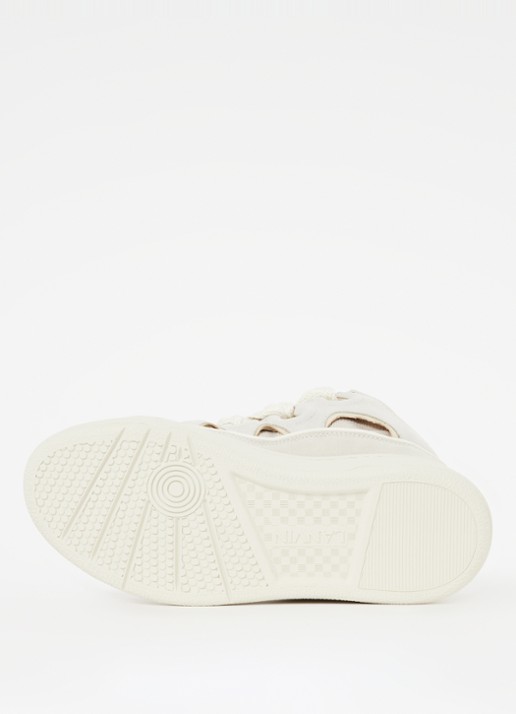 Lanvin Curb sneaker van kalfsleer met suède details - detail 6 beige