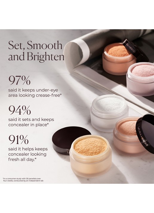Laura Mercier Secret Brightening Under Eye Setting Powder - losse poeder - achterkant 7 translucent