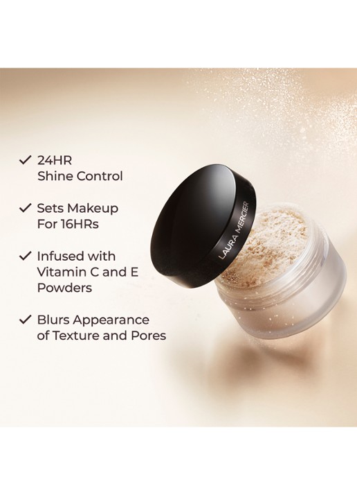 Laura Mercier Translucent Loose Setting Powder Jumbo & Velour Puff - gezichtspoeder - detail 3 translucent