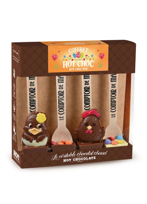 Le Comptoir de Mathilde Hot Chocolate Paaschocolade box set van 4 - voorkant undefined