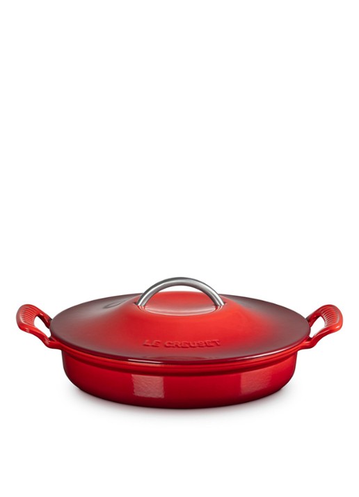 Le Creuset Campagnard Modern Heritage braadpan 28 cm - detail 3 kersenrood