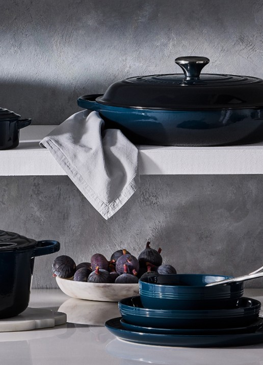 Le Creuset Campagnard Signature braadpan Ø25,7 - detail 5 donkerblauw