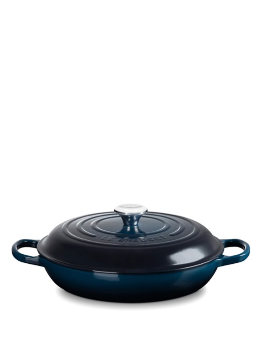 Le Creuset Campagnard Signature braadpan Ø25,7 - voorkant 2 donkerblauw