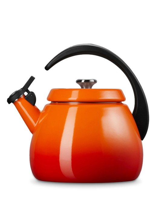 Le Creuset Cloche fluitketel 2,1 liter - achterkant 3 oranjerood