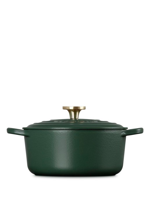 Le Creuset Forêt braadpan 24 cm  - detail donkergroen